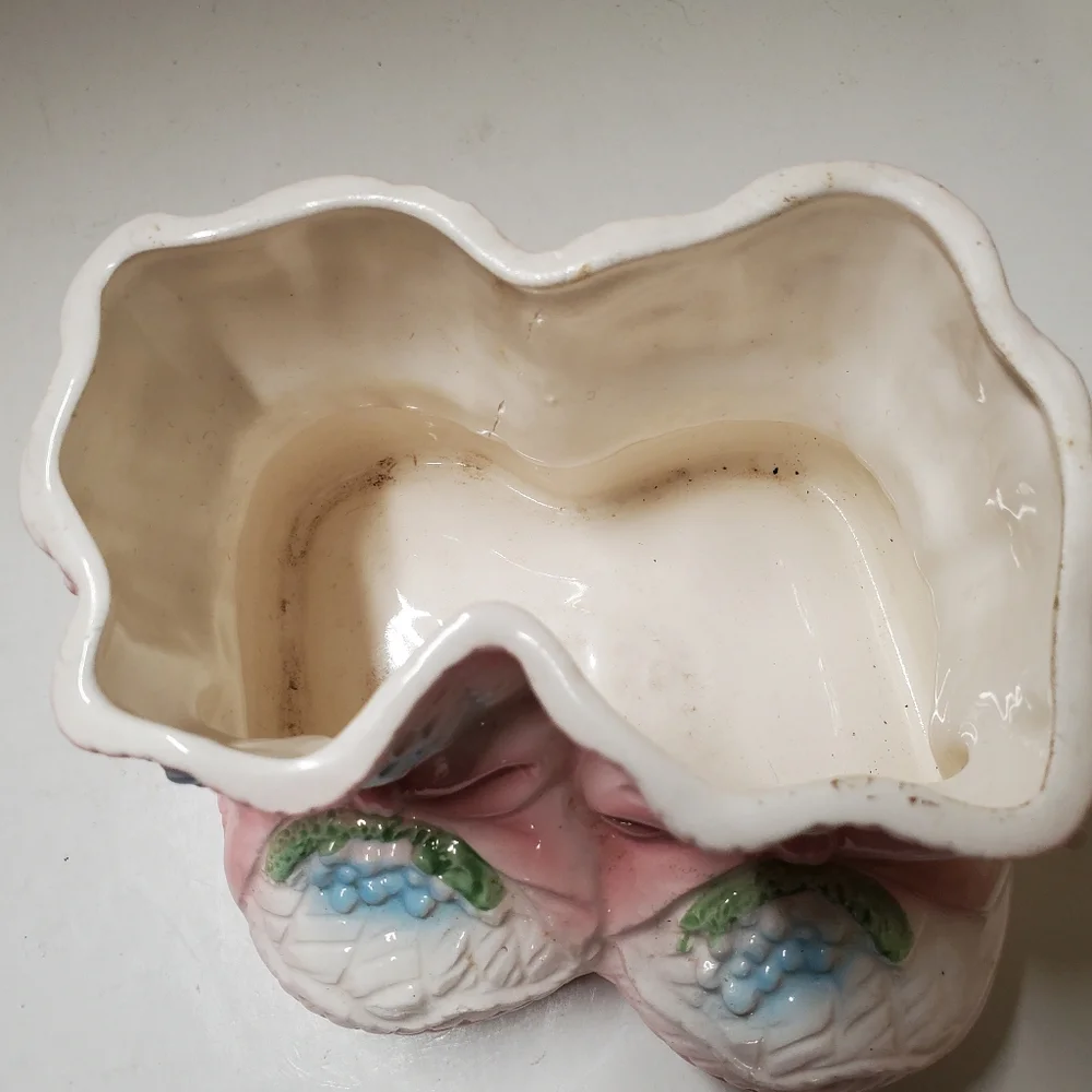 Vintage RELPO Japan Pink Baby Booties Planter Vase‎ 1987 Christening Gift MCM